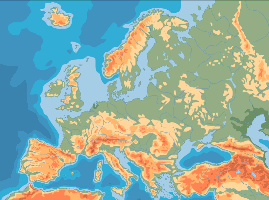 Mapa físic Europa