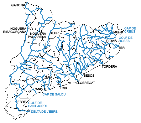 Relleus del litoral i rius de Catalunya