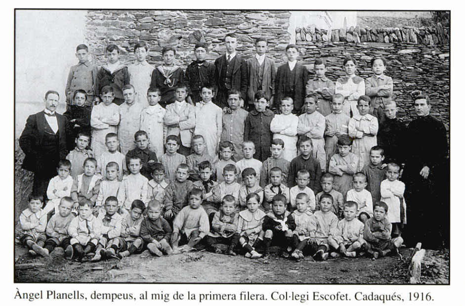L'Àngel Planells a l'escola de Cadaqués, l'any 1916