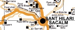 Fragment del mapa editat per l'Àrea de Turisme de l'Ajuntament de Sant Hilari Sacalm