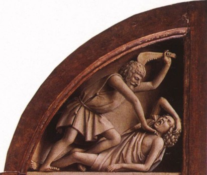 Jan van Eyck. Retablo de la Adoración del Cordero. Catedral de San Bavón (Gante, Bélgica). Detalle. 1432.