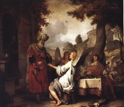 Gerbrand Eeckout. La hospitalidad de Abraham (San Petersburgo, Museo del Hermitage).  Segunda mitad del XVII.