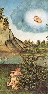Lucas Cranach. El Paraiso (Viena, Kunsthistorisches Museum). Detalle. 1530.