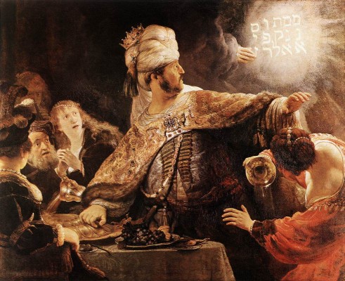 Rembrandt. El banquete de Baltasar (Londres, National Gallery). 1635.