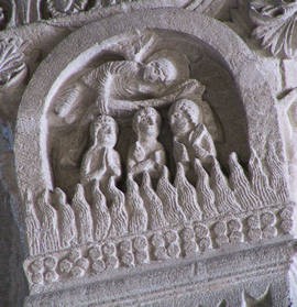 Catedral de San Lázaro de Autun (Francia). Los tres hebreos en el horno. Siglo XII.