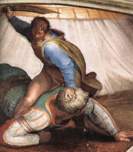 Miguel Ángel. David y Goliat (Capilla Sixtina, Vaticano). 1509.