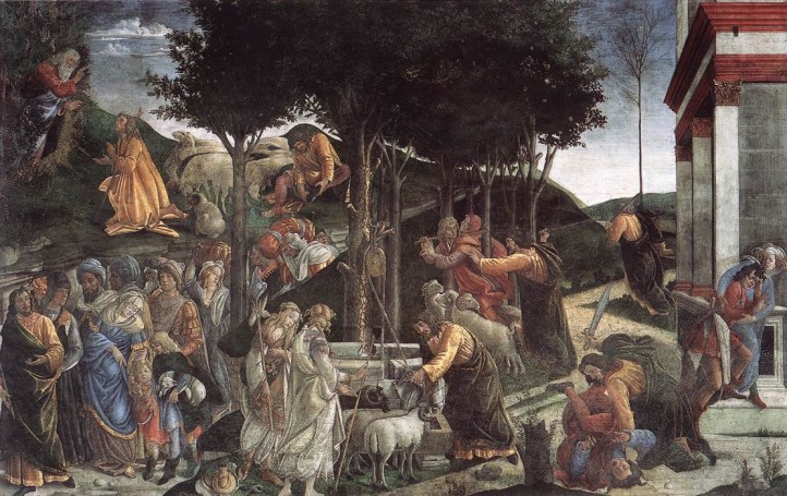Sandro Boticelli. Episodios de la historia de Moisés. Capilla Sixtina (Vaticano). 1481-1482.