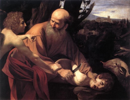 Caravaggio. Sacrificio de Isaac. Galería de los Uffici (Florencia, Italia). Siglo XVII.