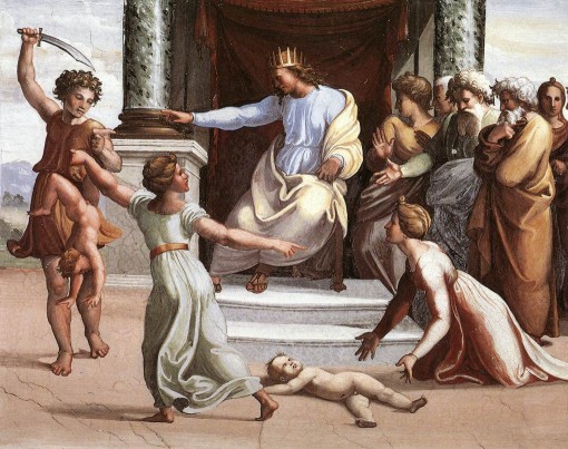 Rafael Sanzio. Juicio de Salomón. Estancias del Vaticano (1510-1511).