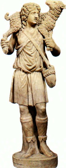 El Buen Pastor. Museos Vaticanos. Principios del siglo IV.