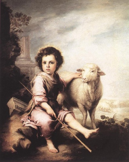 Bartolomé E. Murillo. el Buen Pastor (Madrid, Museo del Prado). 1660.
