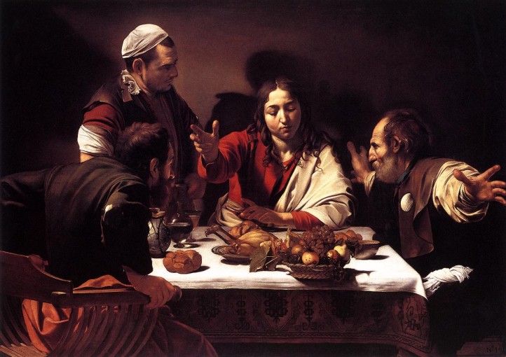 Caravaggio. La cena de Emaús (Londres,  National Gallery). 1601-1602.