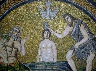 Bautismo de Cristo. Baptisterio de los arrianos. Rávena (Italia). Mediados del siglo VI.