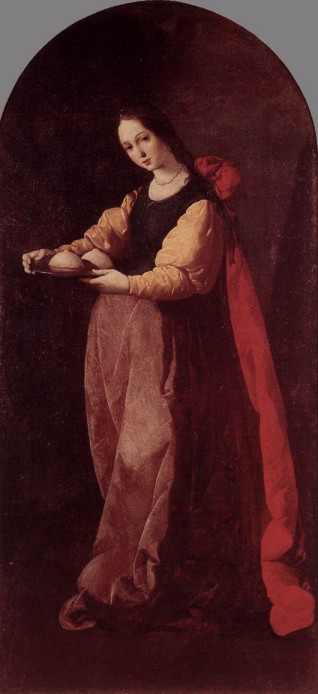 Francisco Zurbarán. Santa Águeda  (Montpellier, Musée Fabre). 1630-1633).