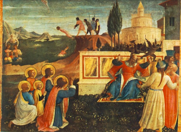 Fray Angelico. Retablo de los santos Cosme y Dami&aacute;n (Munich, Alte Pinakothek). 1438-40.