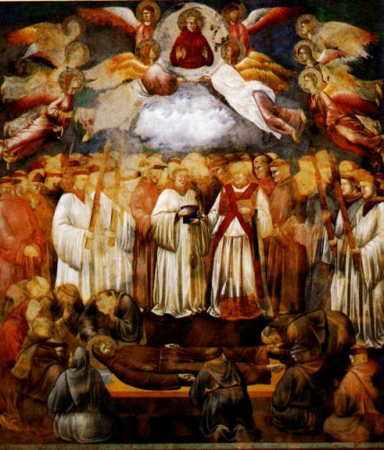 Giotto di Bondone. Muerte de San Francisco (Asís, basílica de San Francisco). 1297-1300. 