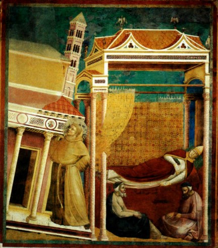 Giotto di Bondone. El sueño de Inocencio III (Asís, basílica de San Francisco). 1297-1300. 