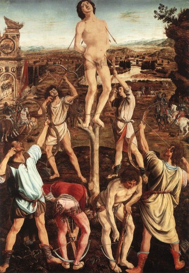 Antonio del Pollaiolo. Martirio de San Sebastián (Londres, National Gallery). 1473-1475. 