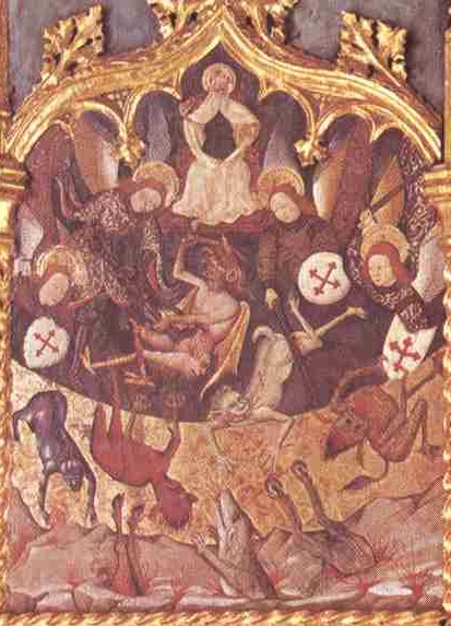 Jaume Cirera y Guillem Talarn. Retablo de San Miguel (fragmento). Iglesia de Sant Pere de Terrassa. Siglo XV.