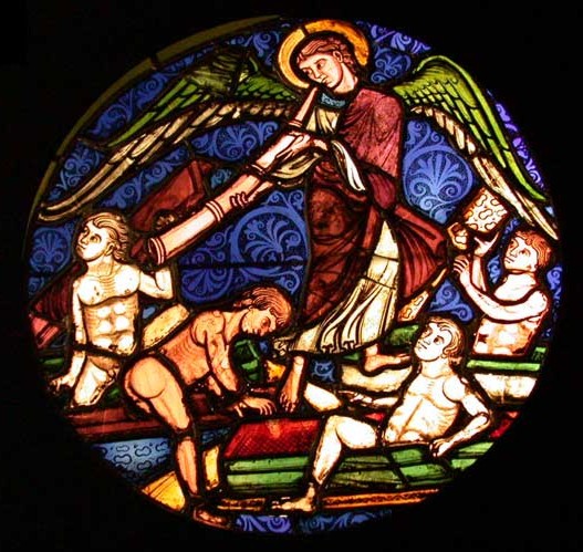 Ángel despertando a los muertos para el Juicio (París, Museo de las Termas de Cluny). Siglo XIII .