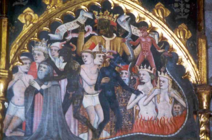Pere Valls. Retablo de Santa Ana (Cardona, iglesia de Sant Miquel). Principos del siglo XV.  Infierno.
