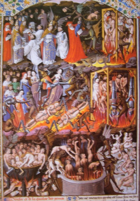 Infierno. Biblioteca Nacional de Francia (París). Manuscrito  fr. 9186, fol. 298v.