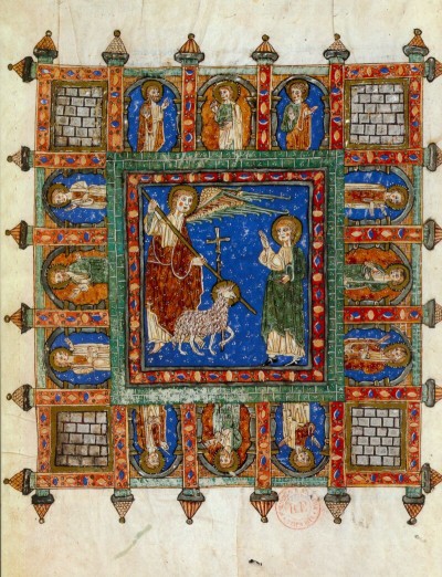 La Jerusalén Celeste. Beato de  San Andrés del Arroyo (París, Biblioteca Nacional). Hacia 1220-1230.