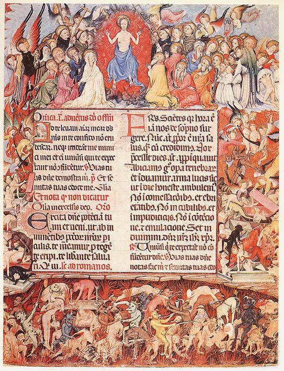 Rafael Destorrens. Juicio Final  (Misal de Santa Eulalia, catedral de Barcelona).  Principios del siglo XV.