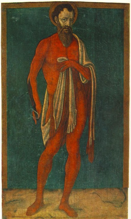 Matteo di Giovanni. San Bartolomé (Budapest, Museo de Bellas Artes). 1480. 