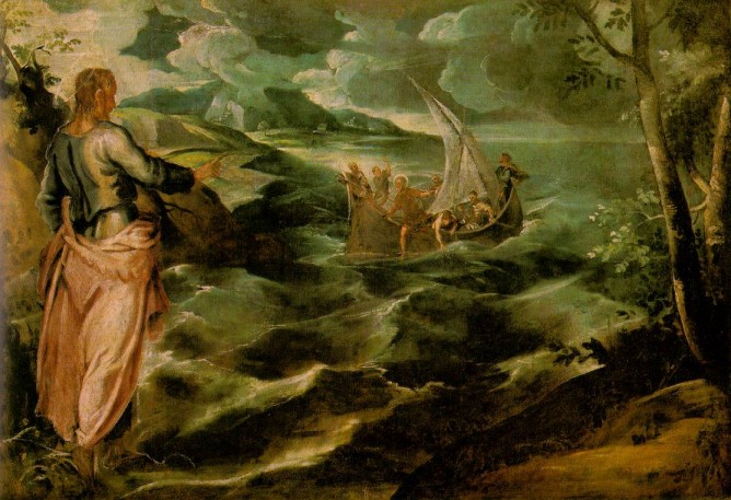 Tintoretto. Cristo caminando sobre las aguas (Washington, National Gallery of Art).  1575-1580.