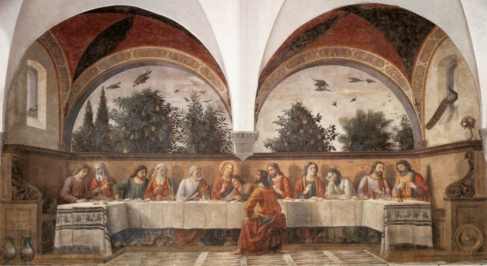 Domenico Ghirlandaio. La Última Cena (Florencia, iglesis de Ognissanti). 1476. 