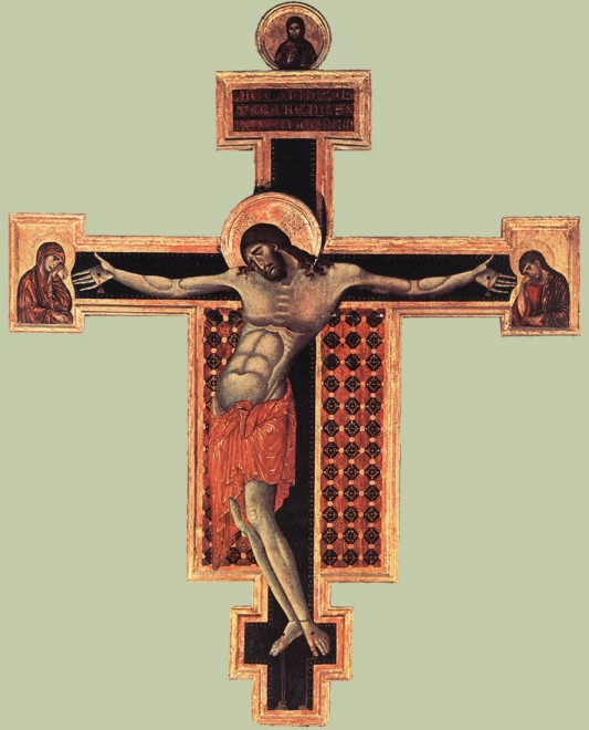 Cimabue. Crucifixión (Arezzo, iglesia de Santo domingo). 1368-1371.
