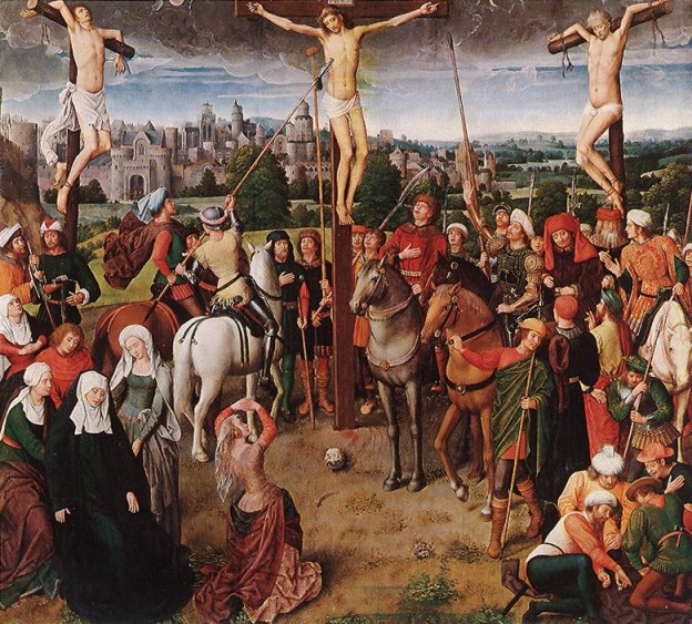 Hans Memling. Crucifixión (Budapest, Museo de Bellas artes). Finales del siglo XV.