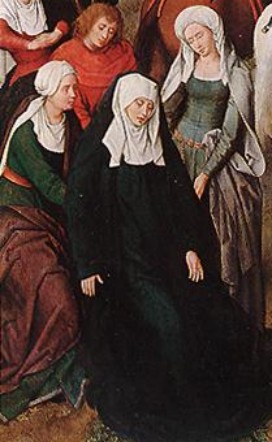 Hans Memling. Crucifixión. Detalle (Budapest, Museo de Bellas artes). Finales del siglo XV.