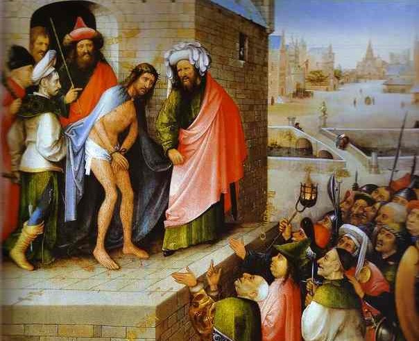 Hieronymus Bosch. Ecce Homo (Frankfurt, Städelsches Kunstinstitut ). 1490. Detalle.