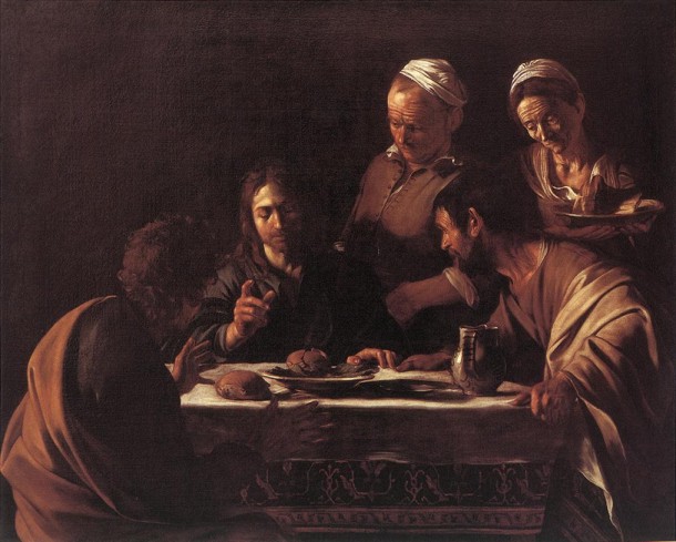 Caravaggio. La cena de Emaús (Milán, Pinacoteca di Brera). 1606.