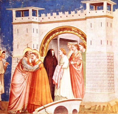 Giotto. Abrazo ante la Puerta Dorada (Padua, capilla Scrovegni).  1303-1306.