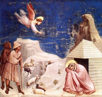 Giotto. Anuncio del ángel a san Joaquín (Padua, capilla Scrovegni).  1303-1306.