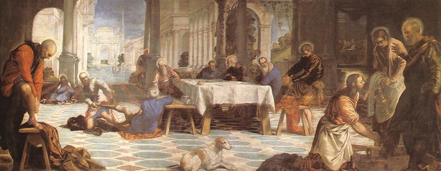 Tintoretto. Cristo lava los pies a los apóstoles (Madrid, Museo del Prado). 1547.