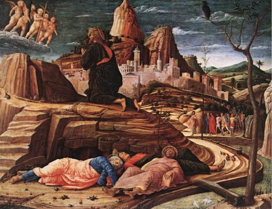 Andrea Mantegna. La oración en el huerto (Londre, National Gallery). 1459.