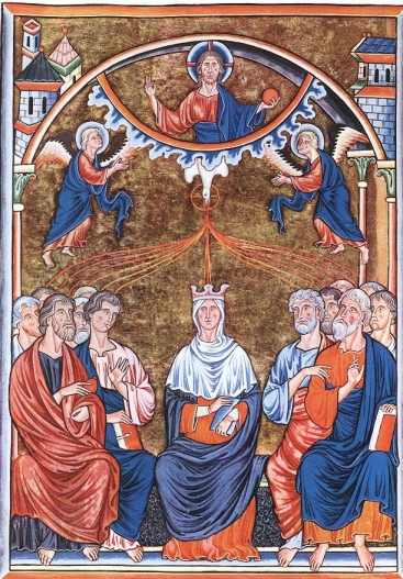 Salterio de la reina Ingeborg (Chantilly, Museo Cond&eacute;). Hacia 1210.