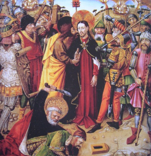 Joan Reixac. Predela de la Pasión. El prendimiento (Valencia, Museo de Bellas Artes). Hacia 1450.