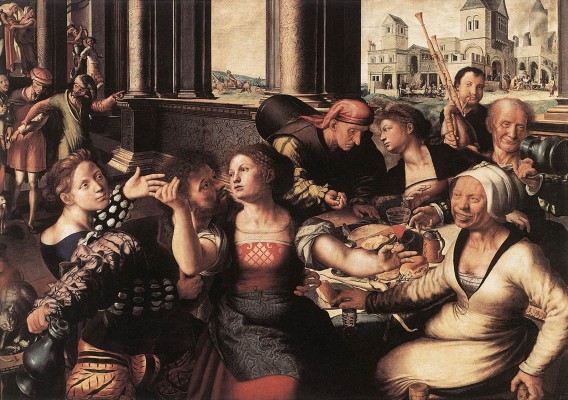 Jan Sanders van Hemessen.  El hijo pródigo (Bruselas, Musées Royaux des Beaux-Arts). 1536.