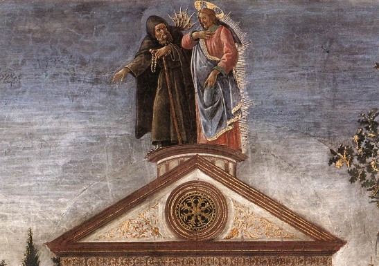 Sandro Botticelli. Tentaciones de Cristo. Detalle (Vaticano, Capilla Sixtina). 1481-1485.