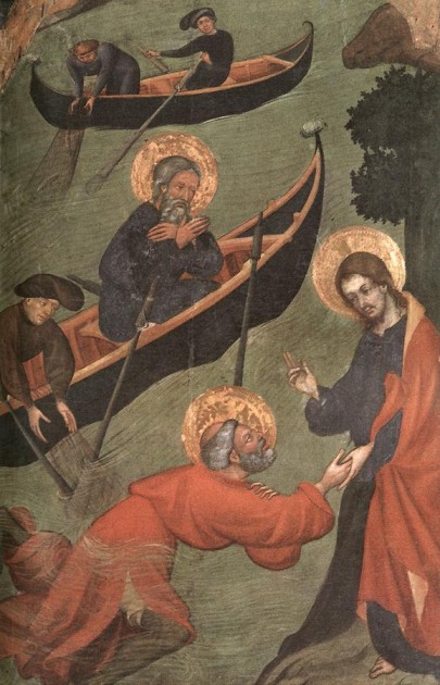 Lluís Borrassà. Aparición de Cristo en el lago Tiberíades. Retablo de San Pedro (Terrassa, iglesia de Sant Pere). 1411-1413.