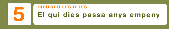 Dibuixeu les dites. El qui dies passa anys empeny