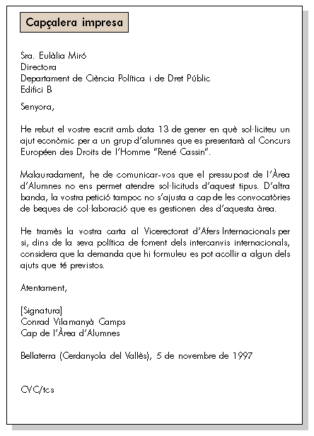 Exemple 2 de la carta