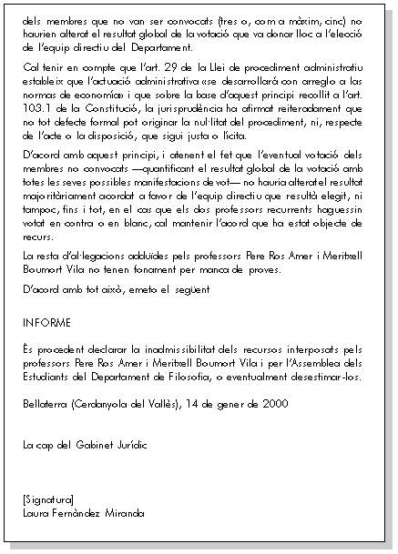 Exemple de l'informe (última pàgina)