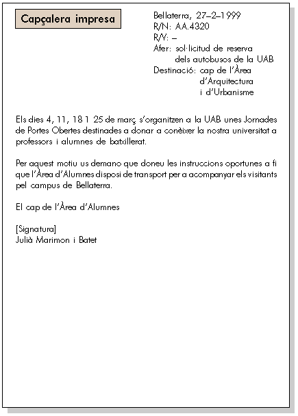 Exemple de l'estructura 2 de l'ofici