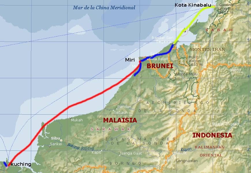 Mapa de Borneo